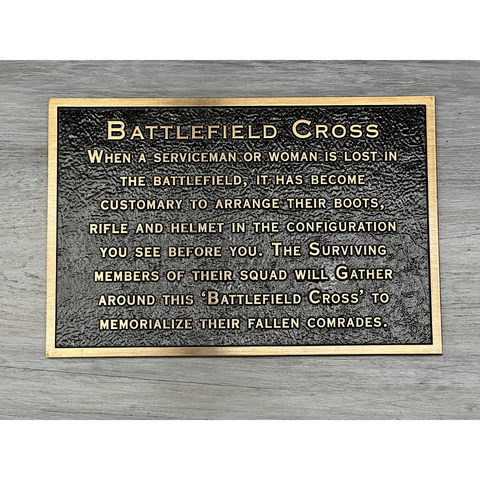 Bronze Fallen Soldier Statue - Battlefield Soldiers Cross