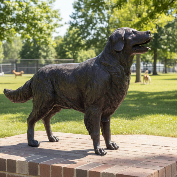Bronze Standing Golden Retriever Dog Statue | Randolph Rose Collection