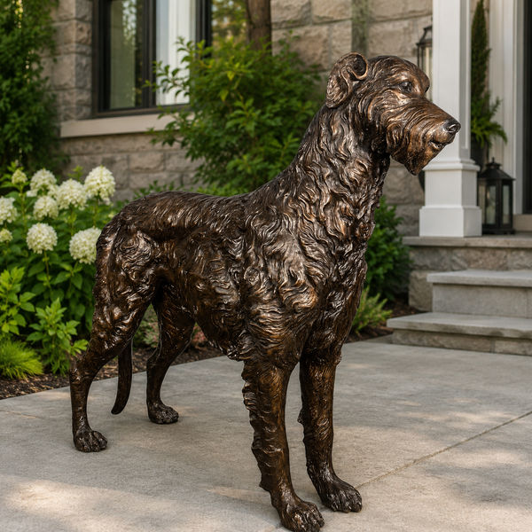 フランクリンミント F-15A Wolfhounds Custom Bronze Irish Wolfhound Dog Statue | Randolph Rose Collection