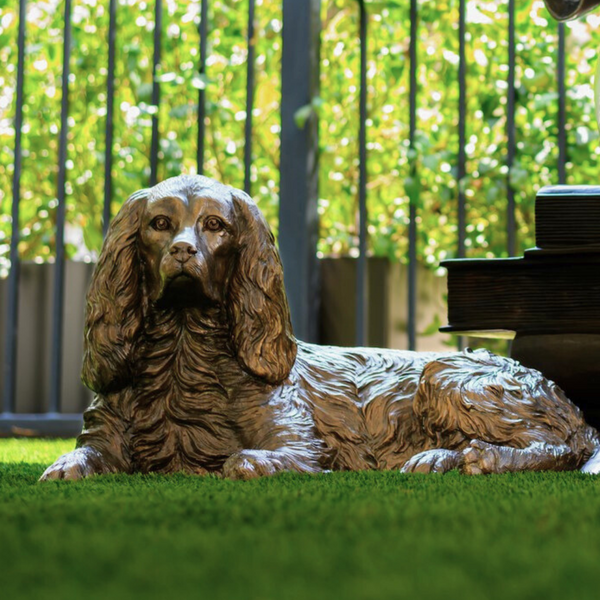 Life-size Bronze English Springer Spaniel Dog Statue | Randolph
