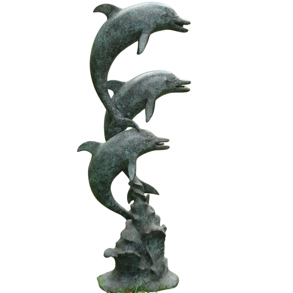 Bronze Fountain of Three Dolphins on a Wave | Randolph Rose Collection