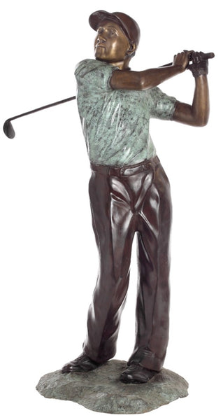 Sevres Crystal France Golfing full swing form matte footed 10 newest in sculpture