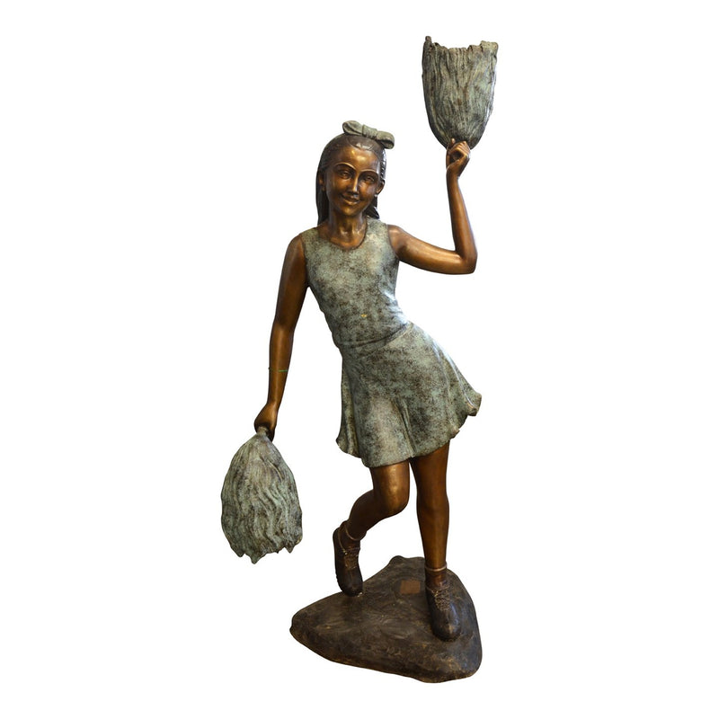 Bronze Sports Statue of Girl Cheerleading - Randolph Rose Collection