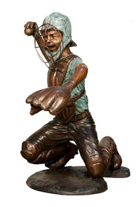 Catcher's Throw, Baseball Statue