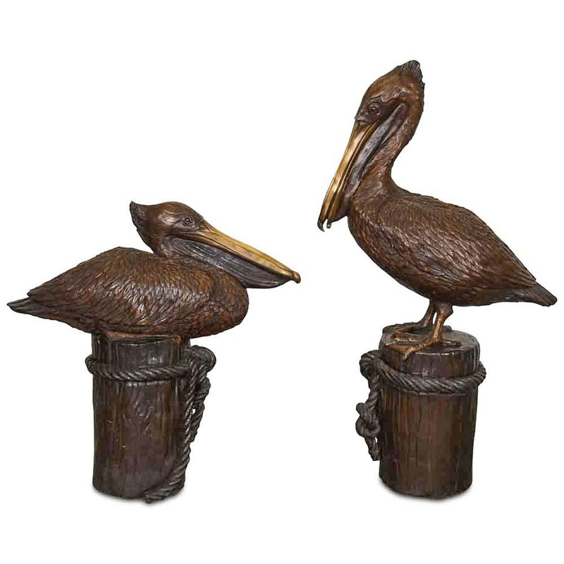 Pair of Pelicans On Piling-Custom Bronze Statues & Fountains for Sale-Randolph Rose Collection