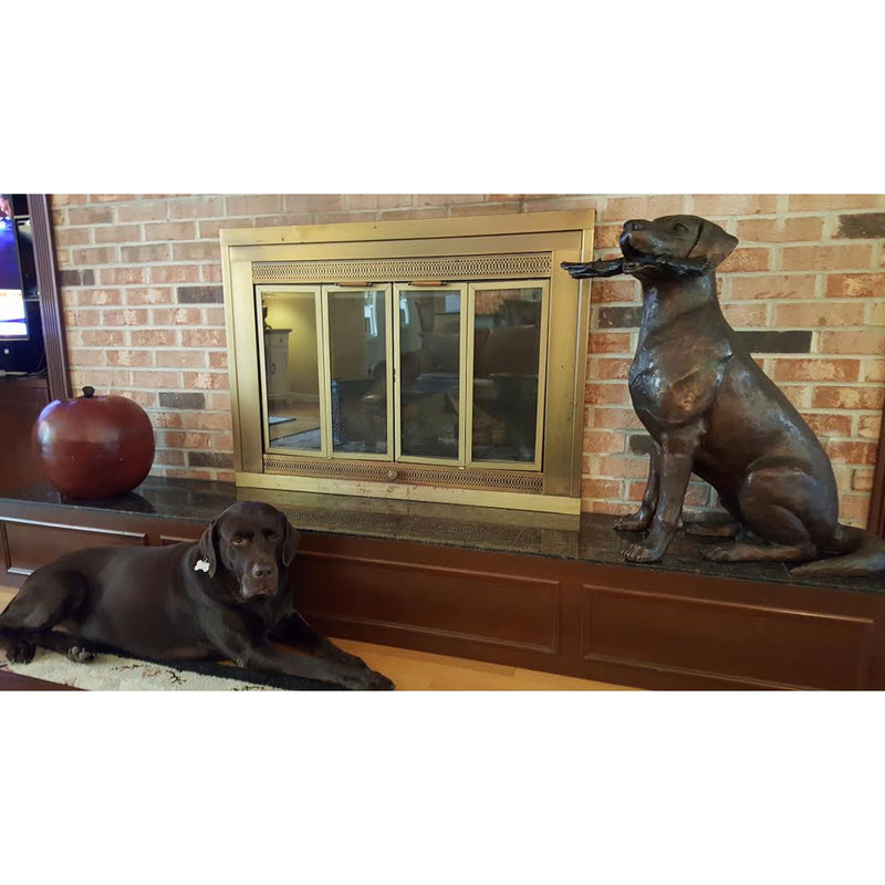 Bronze Dog Sculpture of Labrador Retriever (Lab)