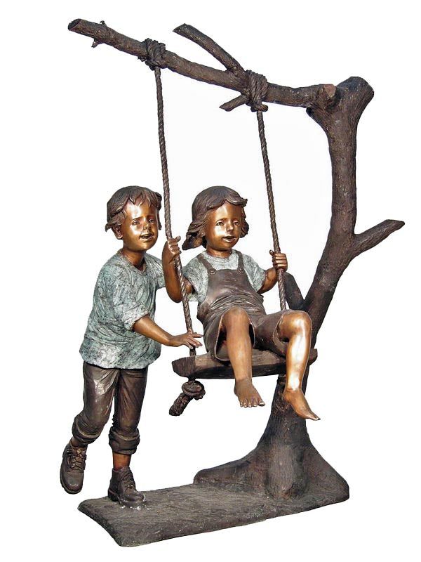 Push the Swing-Custom Bronze Statues & Fountains for Sale-Randolph Rose Collection