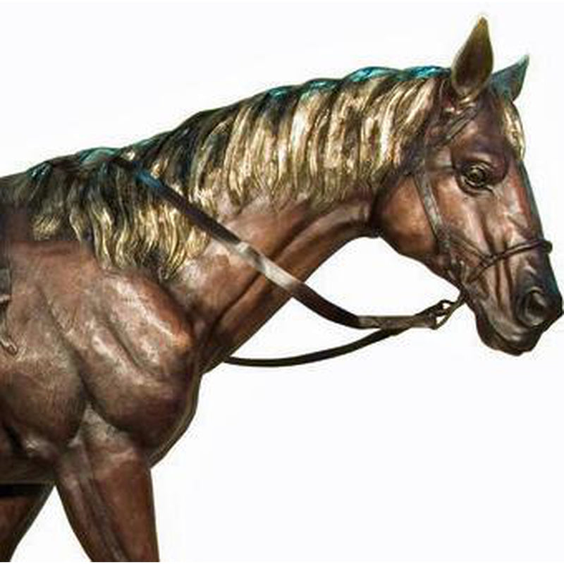 Bronze Horse with Saddle Statue