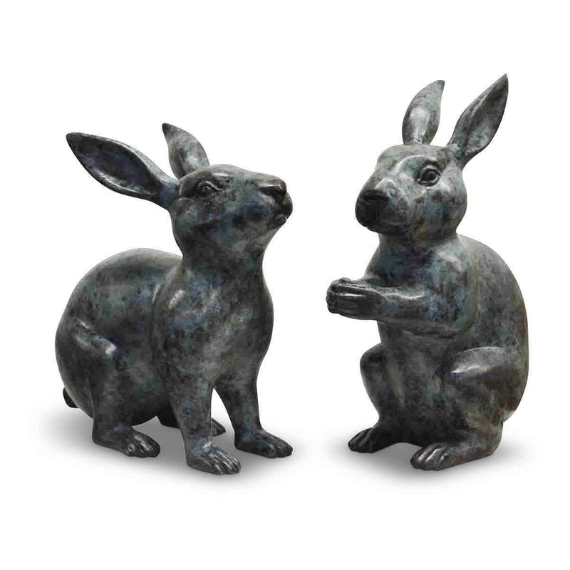 Pair of Bunny Rabbits-Custom Bronze Statues & Fountains for Sale-Randolph Rose Collection