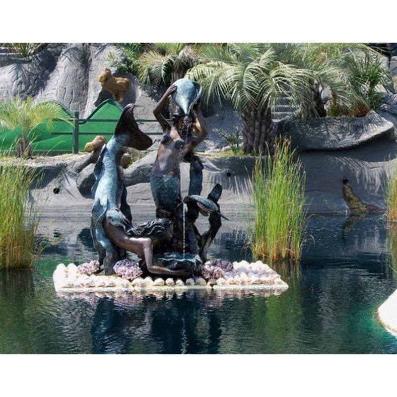 Two Mermaids Bronze Sculpture, Statue & Fountain