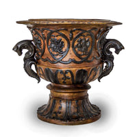 Two-Tone Greco-Roman Urn with Serpent Handles