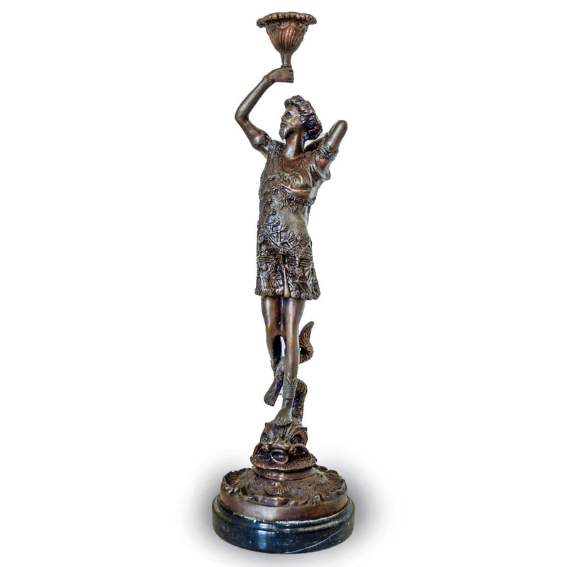 Roman Holding Urn Bronze Candleholder - Randolph Rose Collection