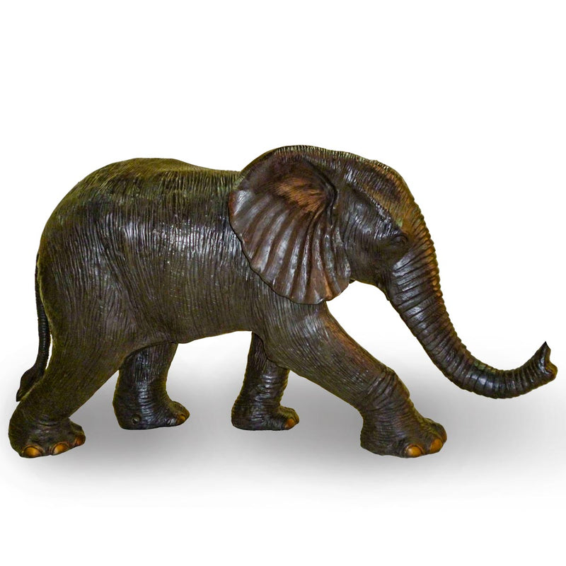 Walking Elephant with Trunk Down-Custom Bronze Statues & Fountains for Sale-Randolph Rose Collection
