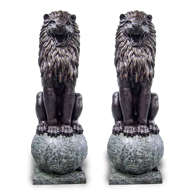 Pair of Lions on Spheres-Custom Bronze Statues & Fountains for Sale-Randolph Rose Collection