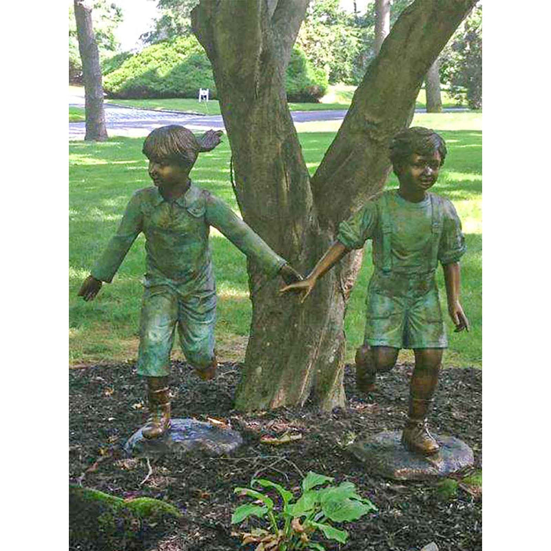 Jack & Jill Holding Hands-Custom Bronze Statues & Fountains for Sale-Randolph Rose Collection