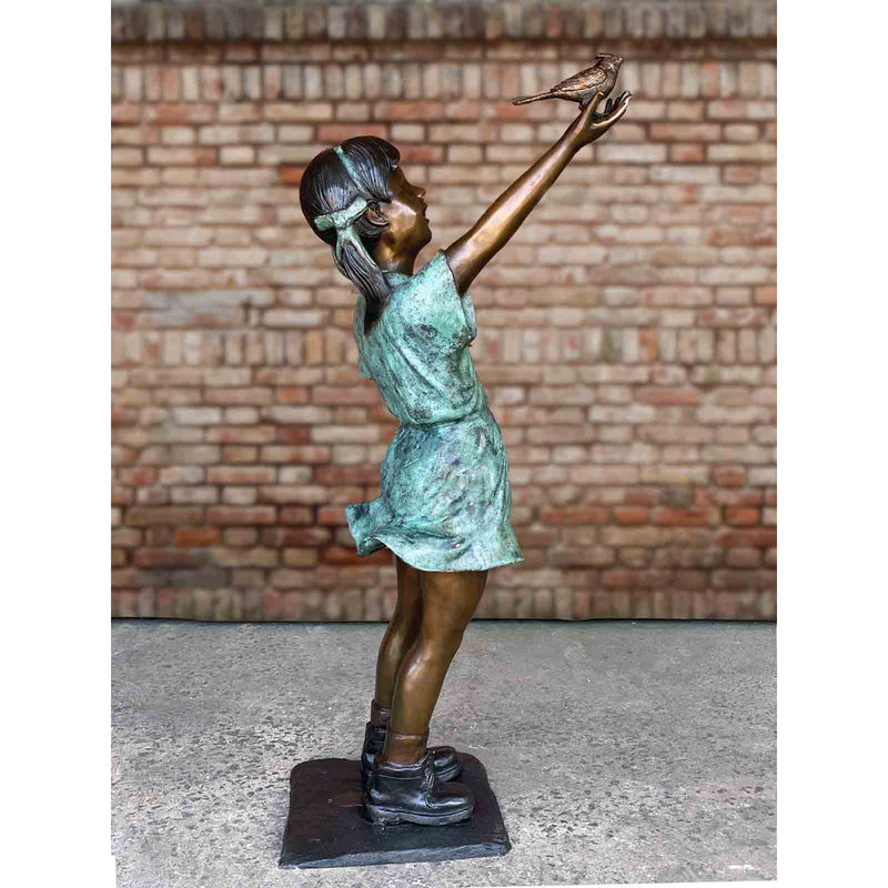Fly Away Holding Cardinal-Custom Bronze Statues & Fountains for Sale-Randolph Rose Collection