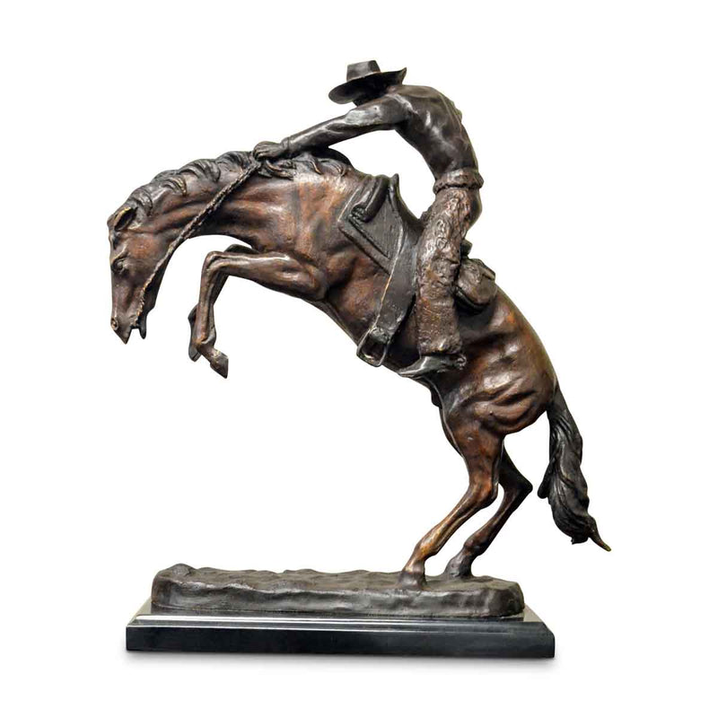 Frederic Remington's Woolly Chaps Sculpture on Marble Base-Custom Bronze Statues & Fountains for Sale-Randolph Rose Collection