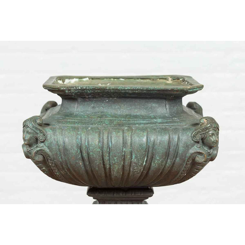 Bronze Planter with Figures, Gadroon Motifs and Verde Patina-Custom Bronze Statues & Fountains for Sale-Randolph Rose Collection