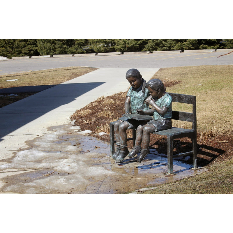 Lending a Helping Hand-Bronze Statue of Children Reading-Randolph Rose Collection-RG228