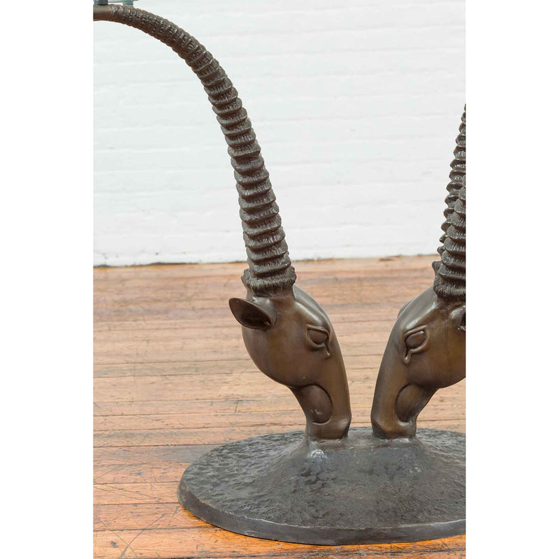 Antelope Heads Table Base-Custom Bronze Statues & Fountains for Sale-Randolph Rose Collection