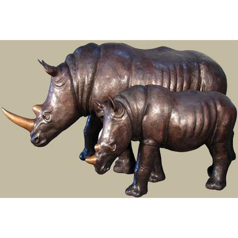 Bronze Rhinoceros  Statues & Sculptures | Wildlife & Safari Art |  Zoo Animals