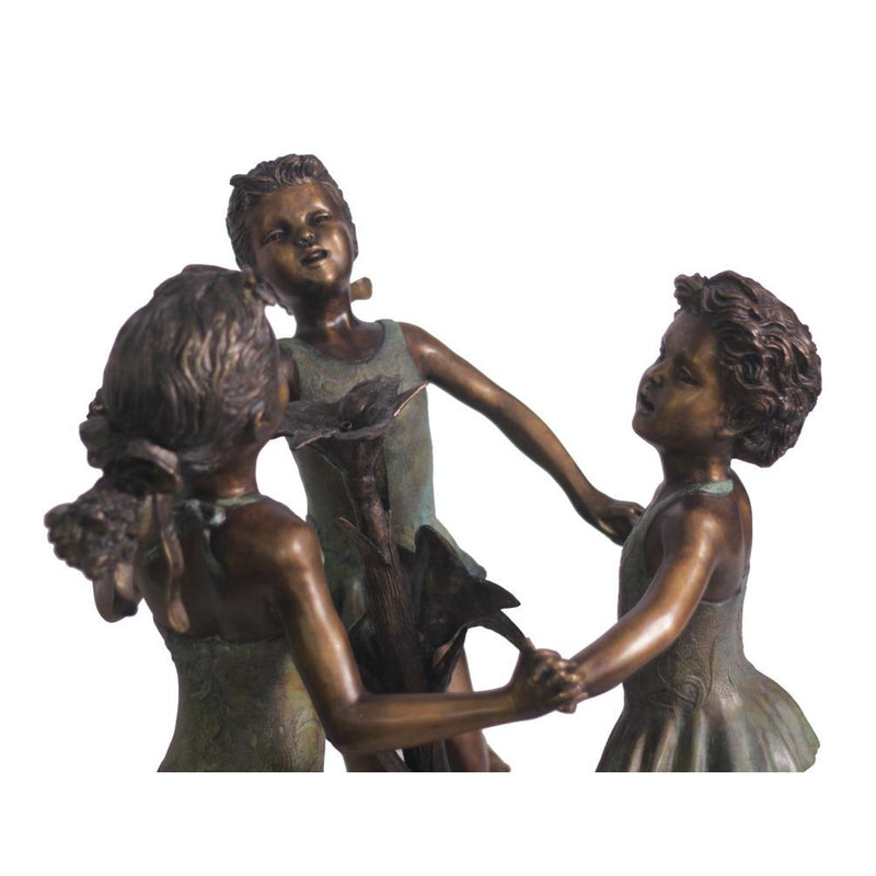 Bronze Statue of Three Girls Dancing and Playing Bronze Fountain