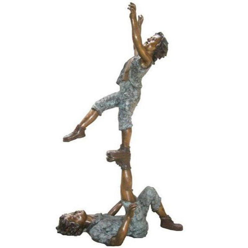 Acrobat Boys Balancing with Feet-Custom Bronze Statues & Fountains for Sale-Randolph Rose Collection