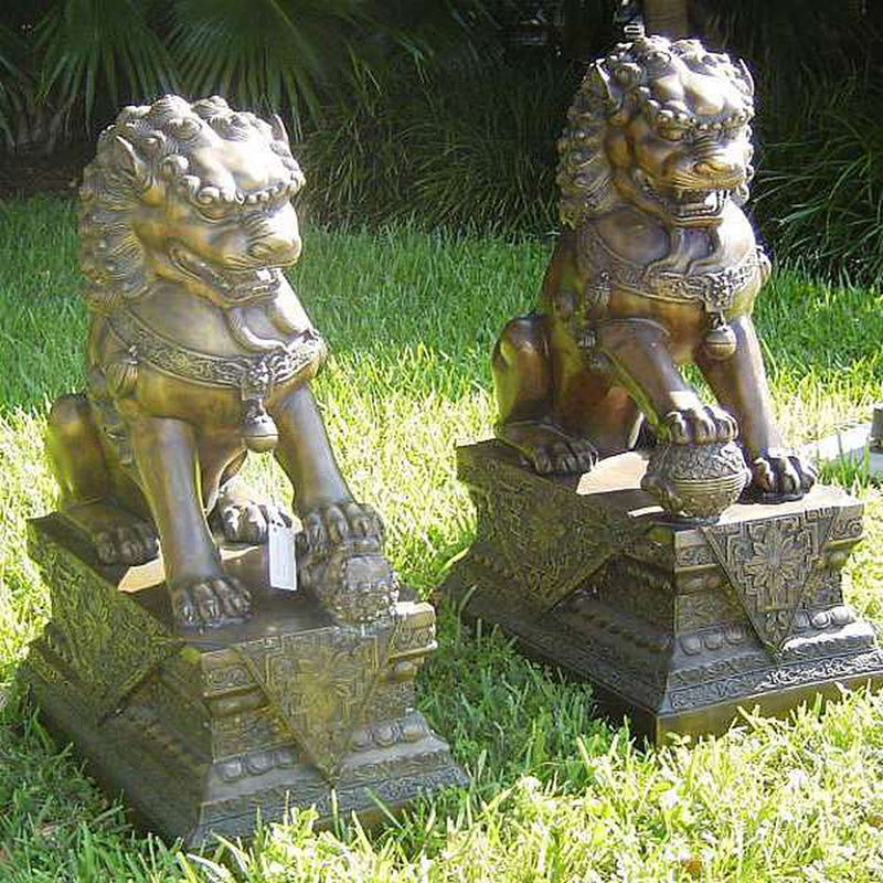 Bronze Statue of Chinese Guardian Lions - Foo Dogs