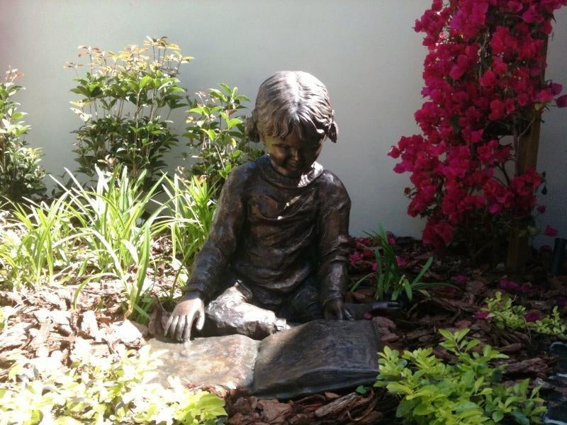 Bronze Girl Reading Sculpture