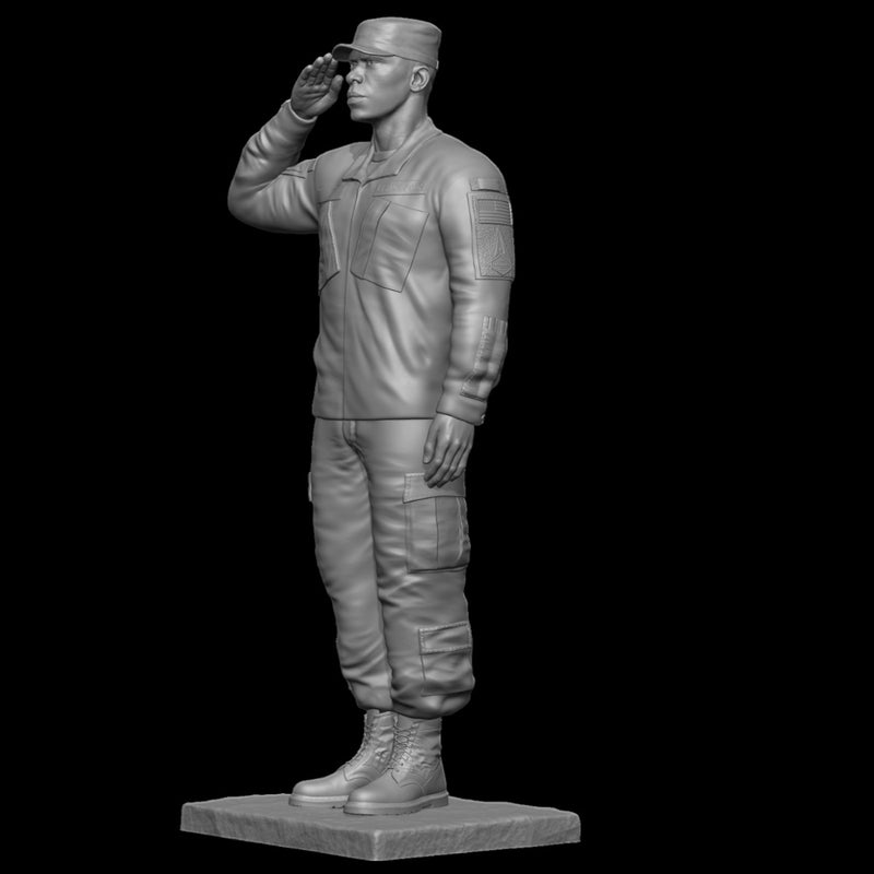 Saluting Space Force Soldier In Production