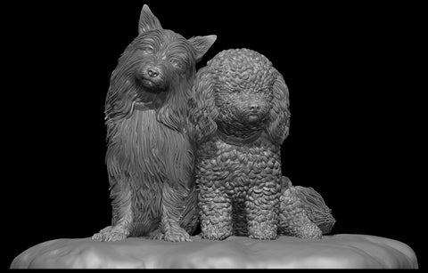 Bailey & Daisy Terrier & Poodle Statue