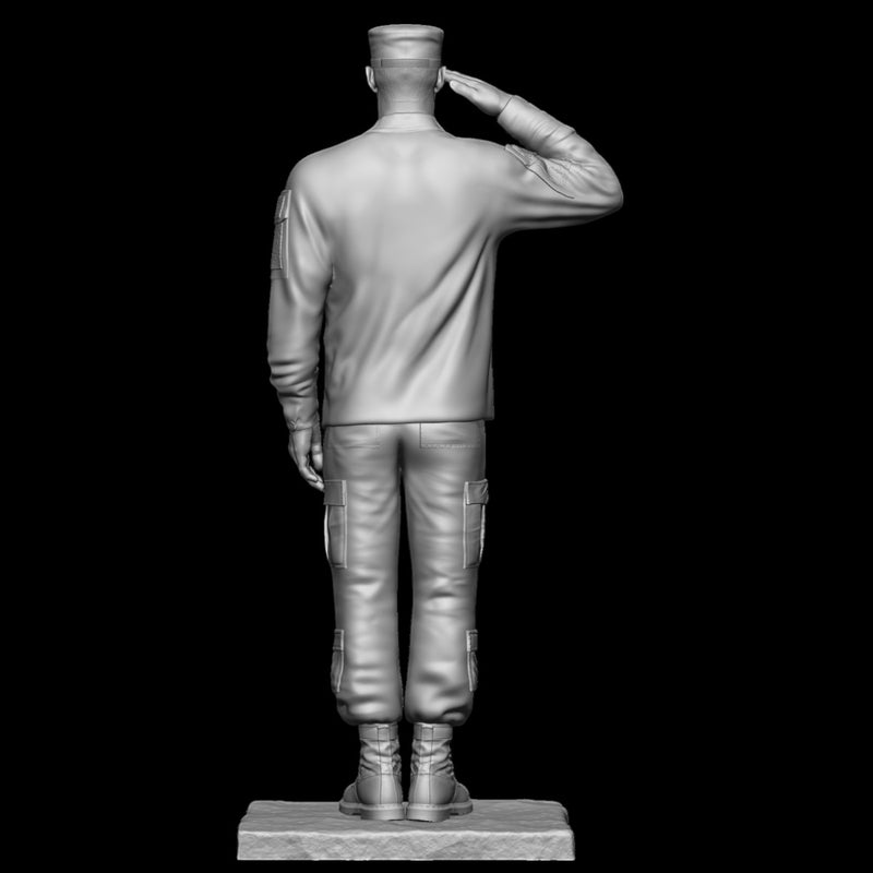 Saluting Army Soldier In Production