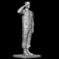 Saluting Army Soldier In Production