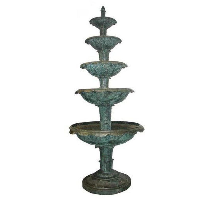 Large Five-Tier Bronze Fountain