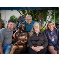 Custom Bronze Statue of Cathy Lee on Park Bench