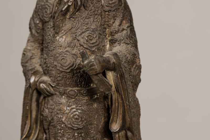 Bronze Tabletop Statue of a Scholar on a Turtle