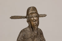 Bronze Tabletop Statue of a Scholar on a Turtle
