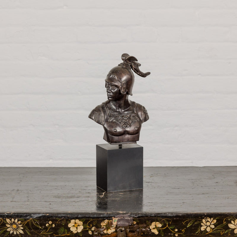 Tabletop Bronze Spartan Bust Statue