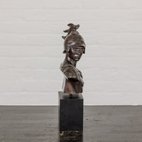 Tabletop Bronze Spartan Bust Statue