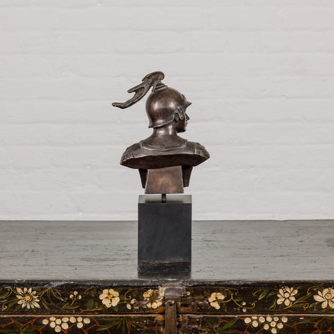 Tabletop Bronze Spartan Bust Statue