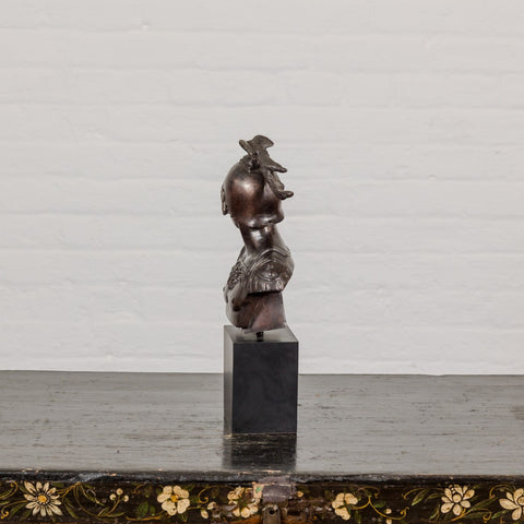 Tabletop Bronze Spartan Bust Statue