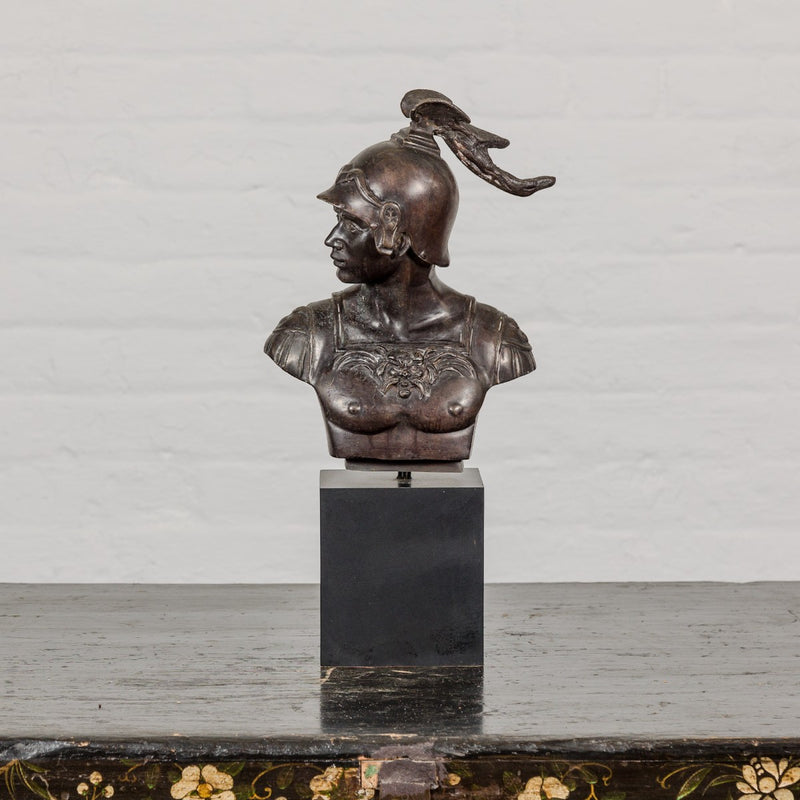 Tabletop Bronze Spartan Bust Statue
