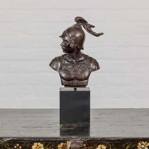 Tabletop Bronze Spartan Bust Statue
