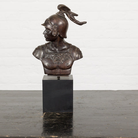 Tabletop Bronze Spartan Bust Statue