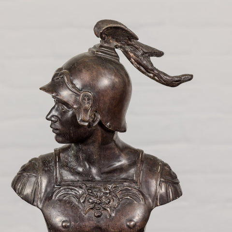Tabletop Bronze Spartan Bust Statue