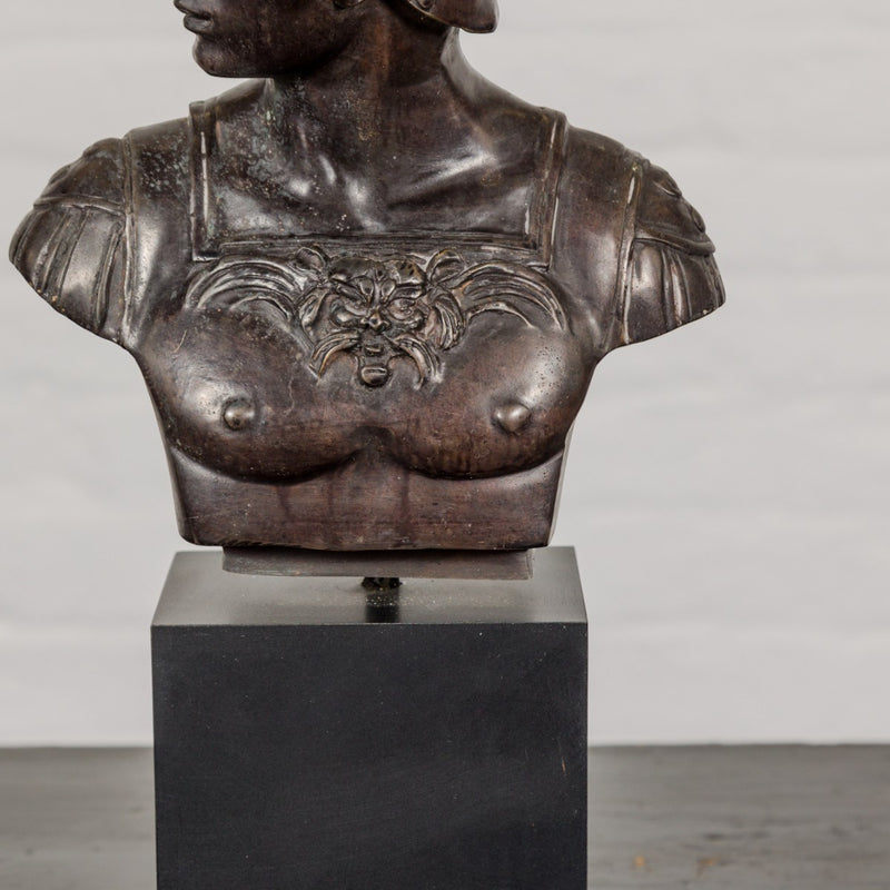 Tabletop Bronze Spartan Bust Statue