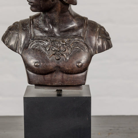 Tabletop Bronze Spartan Bust Statue