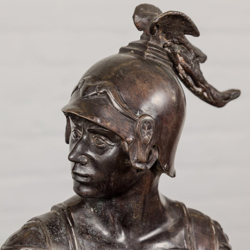 Tabletop Bronze Spartan Bust Statue