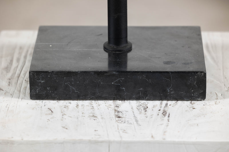 Bronze Renaissance-Inspired David Head Sculpture on Black Marble Base
