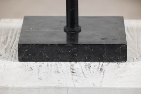 Bronze Renaissance-Inspired David Head Sculpture on Black Marble Base